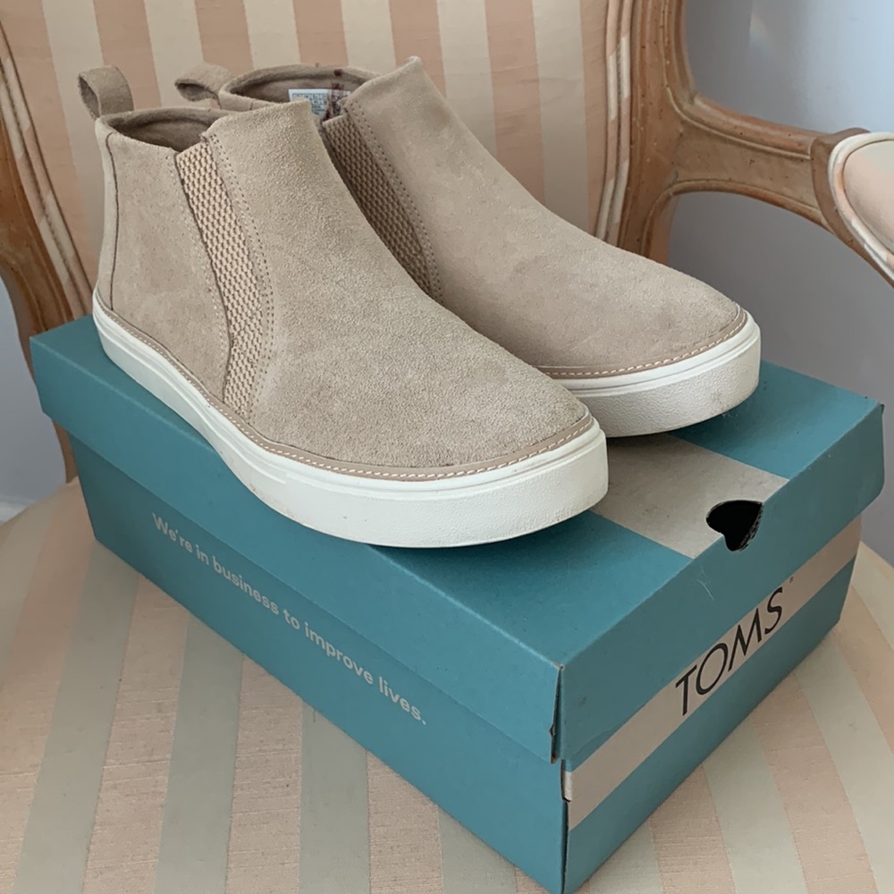 TOMS BRYCE tan suede booties sneakers shoes size 9 - Picture 7 of 12